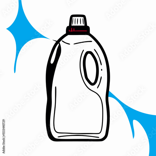 Large Plastic Detergent Bottle Container, Cleaning Product Packaging