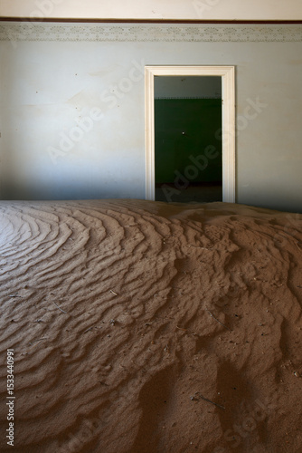 Buildings decay in the ghost mining town at Elizabeth Bay near Luderitz, Namibia.