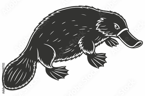 platypus sihouette black vector