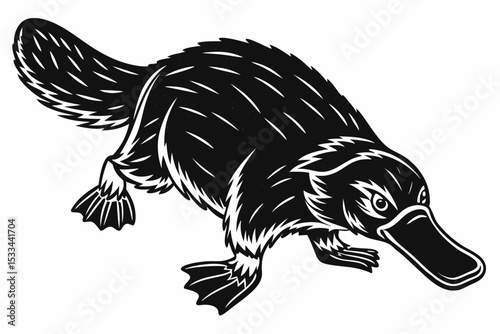 platypus sihouette black vector