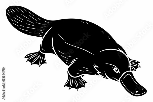 platypus sihouette black vector