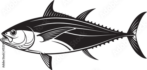 Isolated tuna fish vector illustration for seafood and fishing
