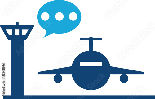 Vector illustration of an airport control tower icon
