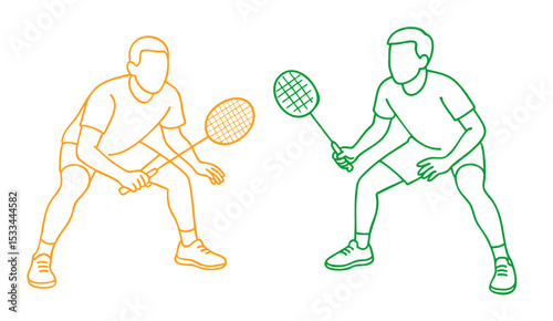 Low ready stance (for defense or net play) Badminton Players Ready for Action