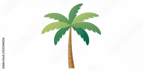 Tropical Palm Tree Vector with Clean Lines and Smooth Gradient