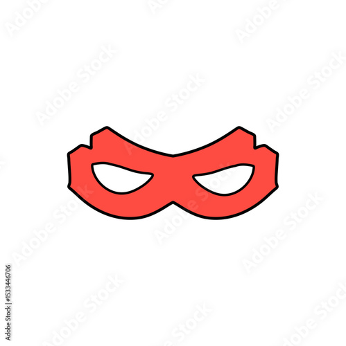 Red Super Hero Mask. Face Character design elements 
