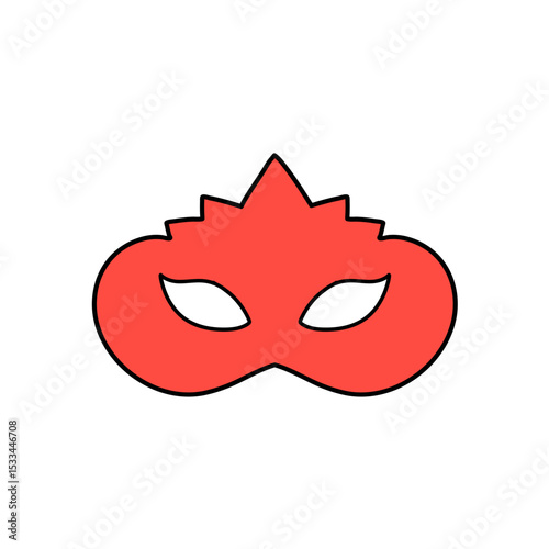 Red Super Hero Mask. Face Character design elements 