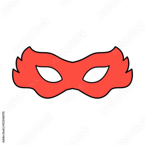Red Super Hero Mask. Face Character design elements 