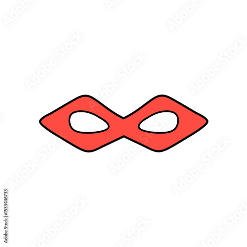 Red Super Hero Mask. Face Character design elements 