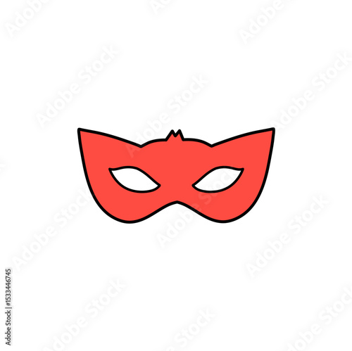 Red Super Hero Mask. Face Character design elements 
