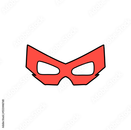 Red Super Hero Mask. Face Character design elements 