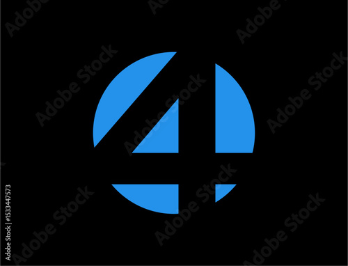 Abstract number four graphic design