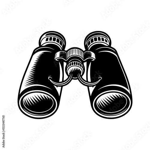 Binoculars Silhouette Icon for Observation and Exploration