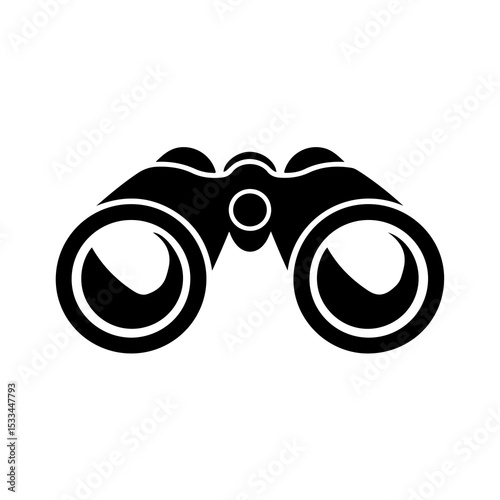 Binoculars Silhouette Icon for Observation and Exploration