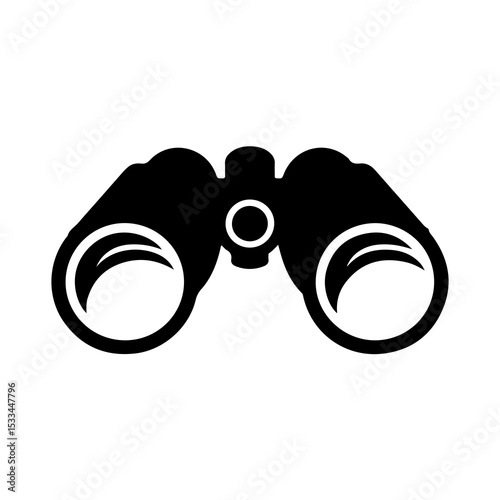 Binoculars Silhouette Icon for Observation and Exploration