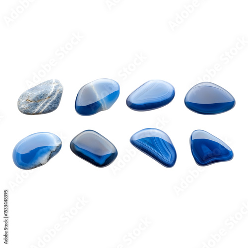 Polished Blue Agate Stones