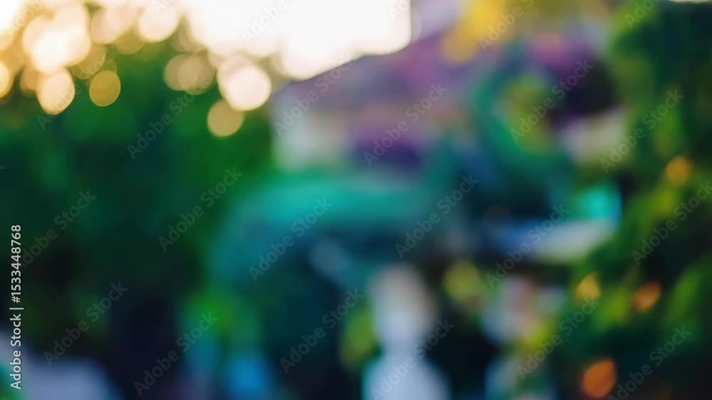 Delicate iridescent soap bubbles floating with reflections amidst abstract green and golden bokeh, creating a sense of playful lightness