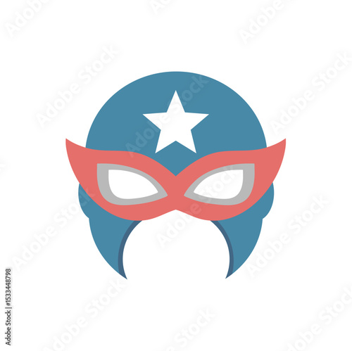 Super hero mask in flat style. Superhero Comic Book Mask. Vector illustration 