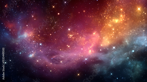 Universe with psychedelic and beautiful stars