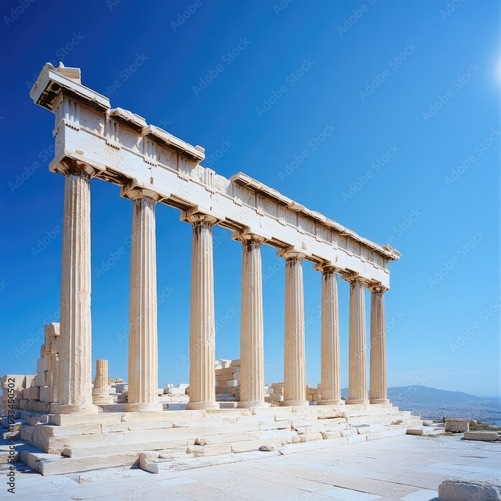 Fototapeta premium Ancient greek temple columns ruins