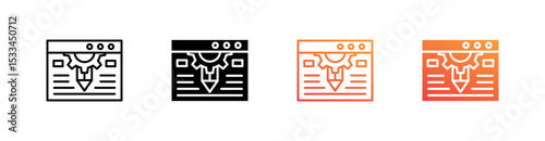 Content Multiple Style Icon Set Vector 