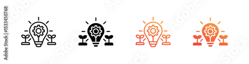 Creativity Multiple Style Icon Set Vector 