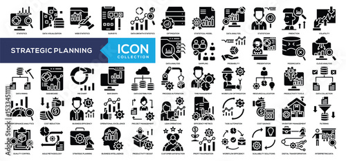 Strategic Planning Glyph Icon Collection