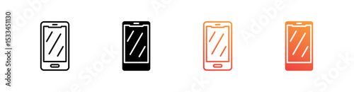 Phone Multiple Style Icon Set Vector 