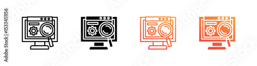 Search Multiple Style Icon Set Vector 