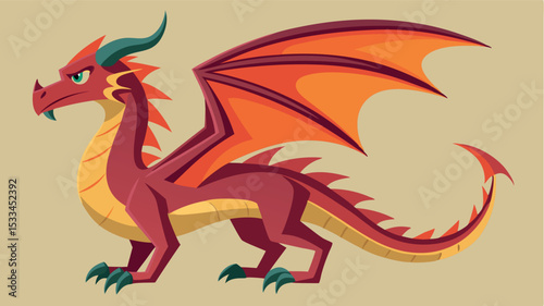 Colorful dragon illustration with striking features and details showcasing a unique design