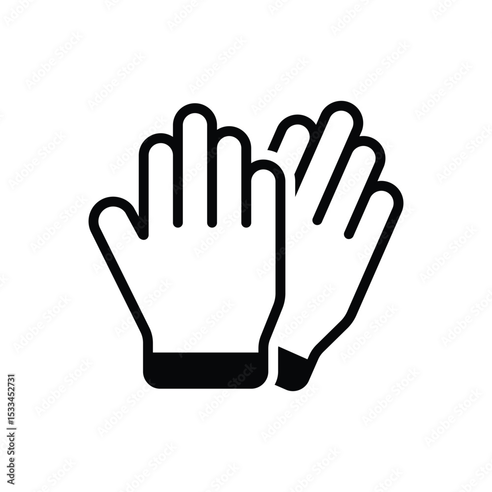 Obraz premium Black solid icon for latex gloves