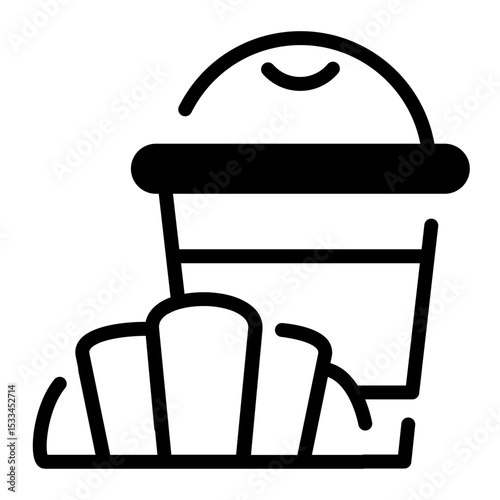 coffee and croissant icon	