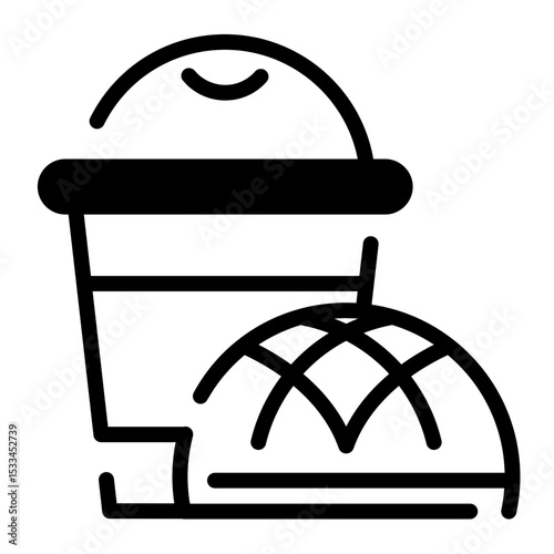 coffee and bread icon	