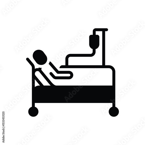 Black solid icon for patient