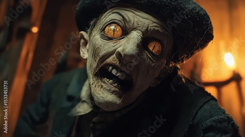 Nightmarish Creature with Piercing Eyes, a Harrowing Encounter of the Macabre