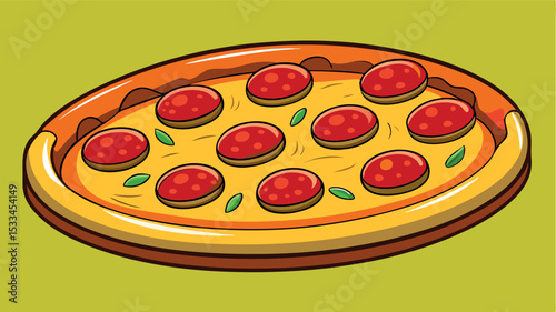 Delicious pepperoni pizza served on a wooden platter