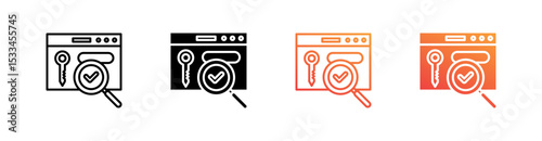 Keywords Multiple Style Icon Set Vector 