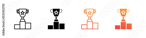 Ranking Multiple Style Icon Set Vector 