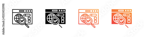 Domain Multiple Style Icon Set Vector 