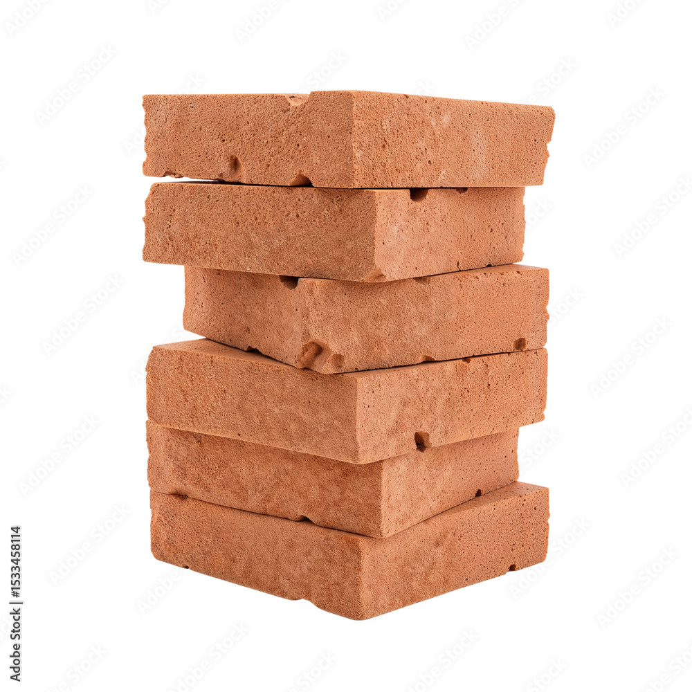 Obraz premium stack of bricks isolated on transparent background