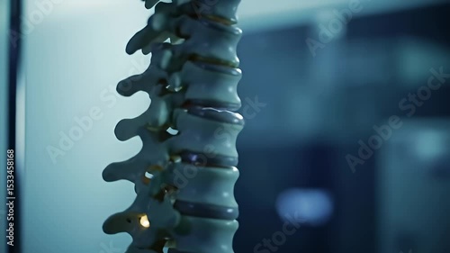 Medical Professional Demonstrating Spinal Model for Patient Education with Closeup Camera Work
