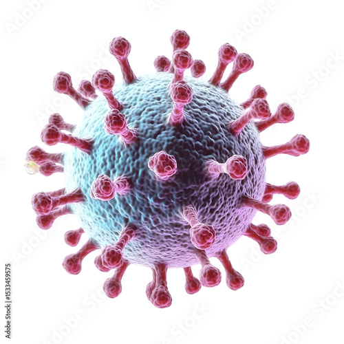 Close-up of coronavirus bacteria plastic model, micro virus and covid-19 cell bacteria. Worldwide pandemic and corona outbreak concept. Ai Generated Images