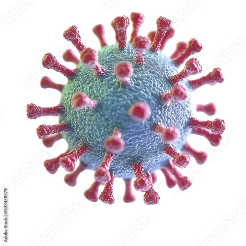 Close-up of coronavirus bacteria plastic model, micro virus and covid-19 cell bacteria. Worldwide pandemic and corona outbreak concept. Ai Generated Images