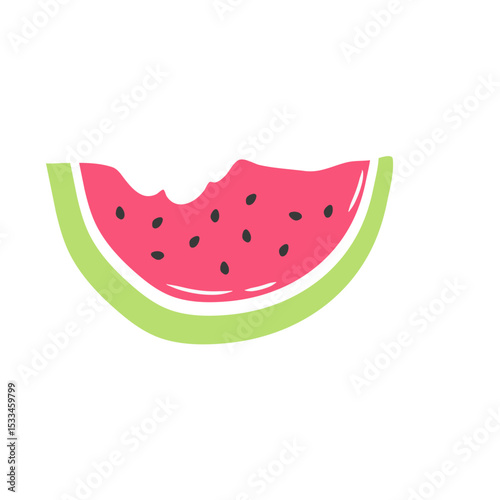 Cartoon watermelon slices vector illustration 