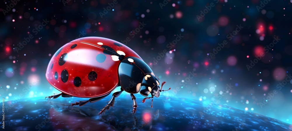 Fototapeta premium galaxy version of ladybug World, ai generative