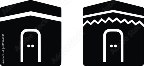 Stylized Kaaba in Mecca Islamic Icons