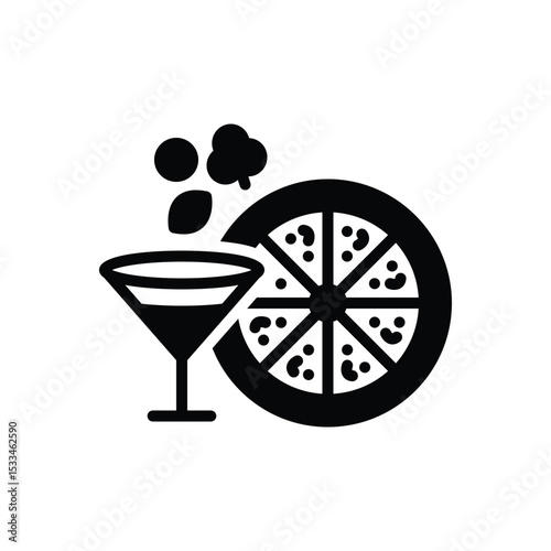 Black solid icon for food