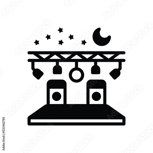 Black solid icon for night show