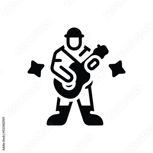 Black solid icon for rock player