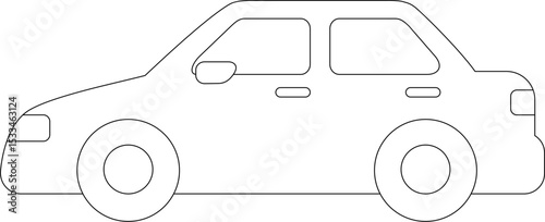 Basic Sedan Car Outline for Kids